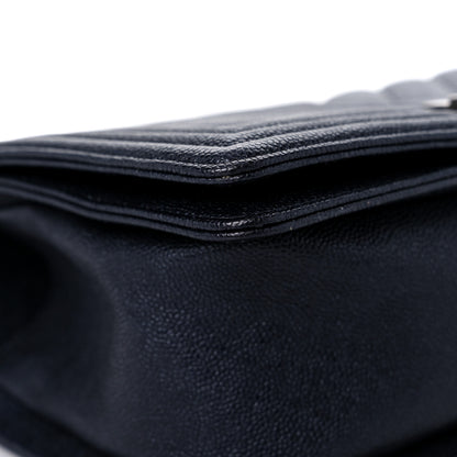 Chanel Caviar Chevron Quilted Medium Boy Flap Navy 8 of 11