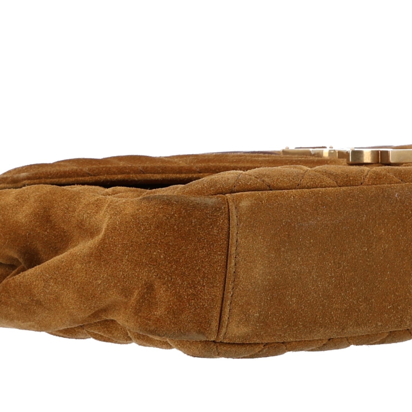 Suede Tri-Quilt Monogram Medium College Bag Ochre