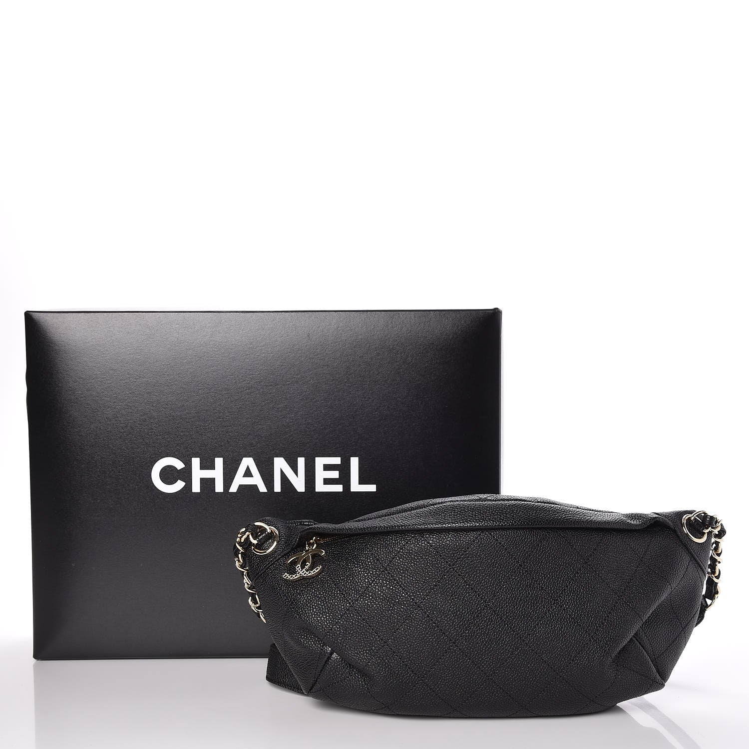 Chanel Caviar Quilted Zip and Carry Waist Bag Fanny Pack Black 8 of 8