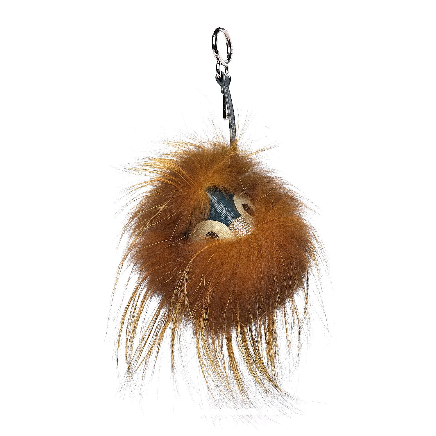 Fendi Fox Fur Vitello Lucy Junior Mini Monster Bag Bug Charm Ocean Multicolor Giallo 1 of 3