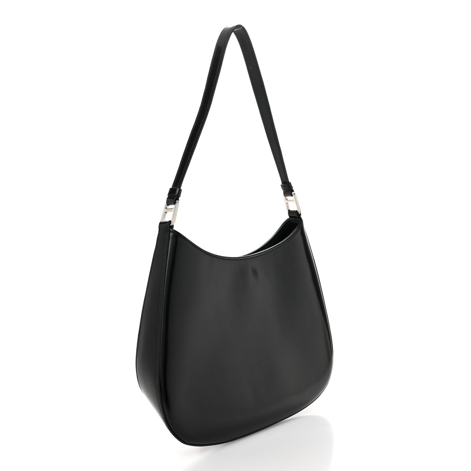 Prada Spazzolato Cleo Shoulder Bag Black 3 of 10