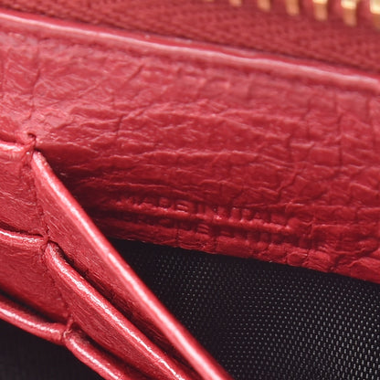 Balenciaga Agneau Classic Gold Hardware Continental Zip Around Wallet Rouge Sapphire 7 of 15