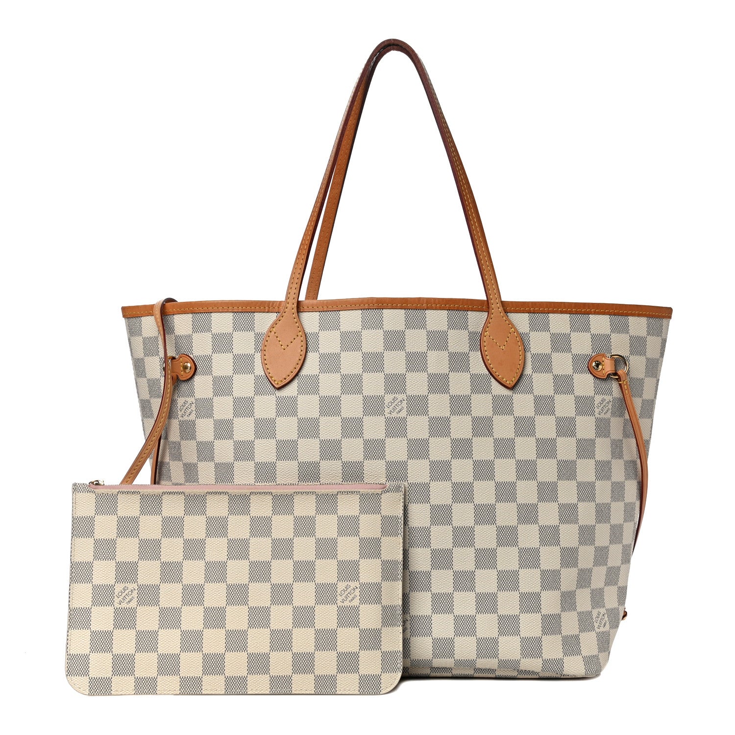 Louis Vuitton Damier Azur Neo Neverfull MM Rose Ballerine 1 of 16