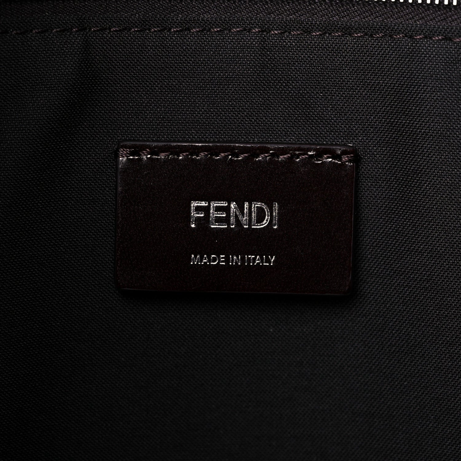 Fendi Glazed Fabric Vitello King FF 1974 Diagonal Medium East West Messenger Tobacco Moro Cuoio 5 of 10