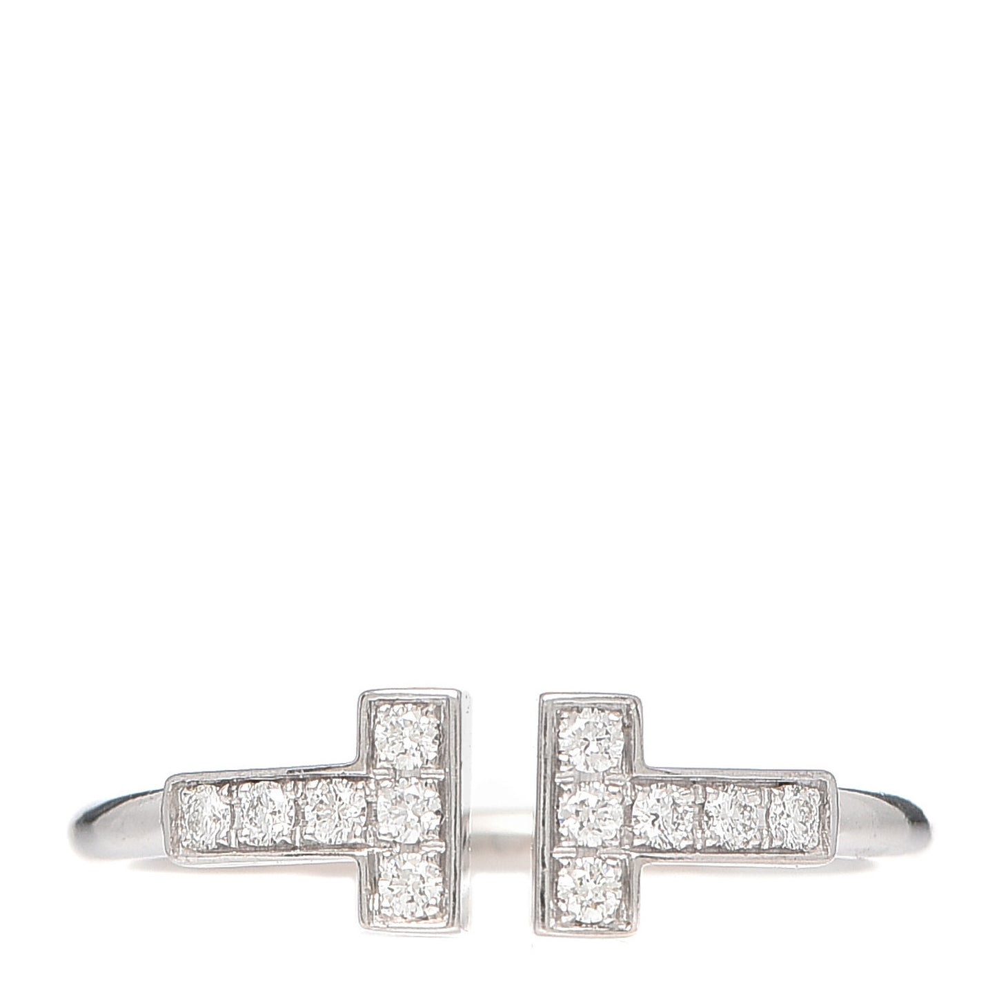 18K White Gold Diamond T Wire Ring 51 5.75