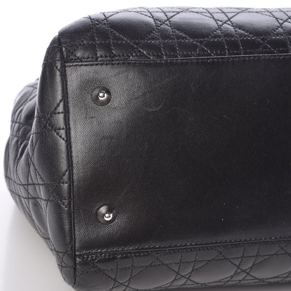 Christian Dior Lambskin Cannage Large Dior Soft Shopping Tote Black 10 of 10