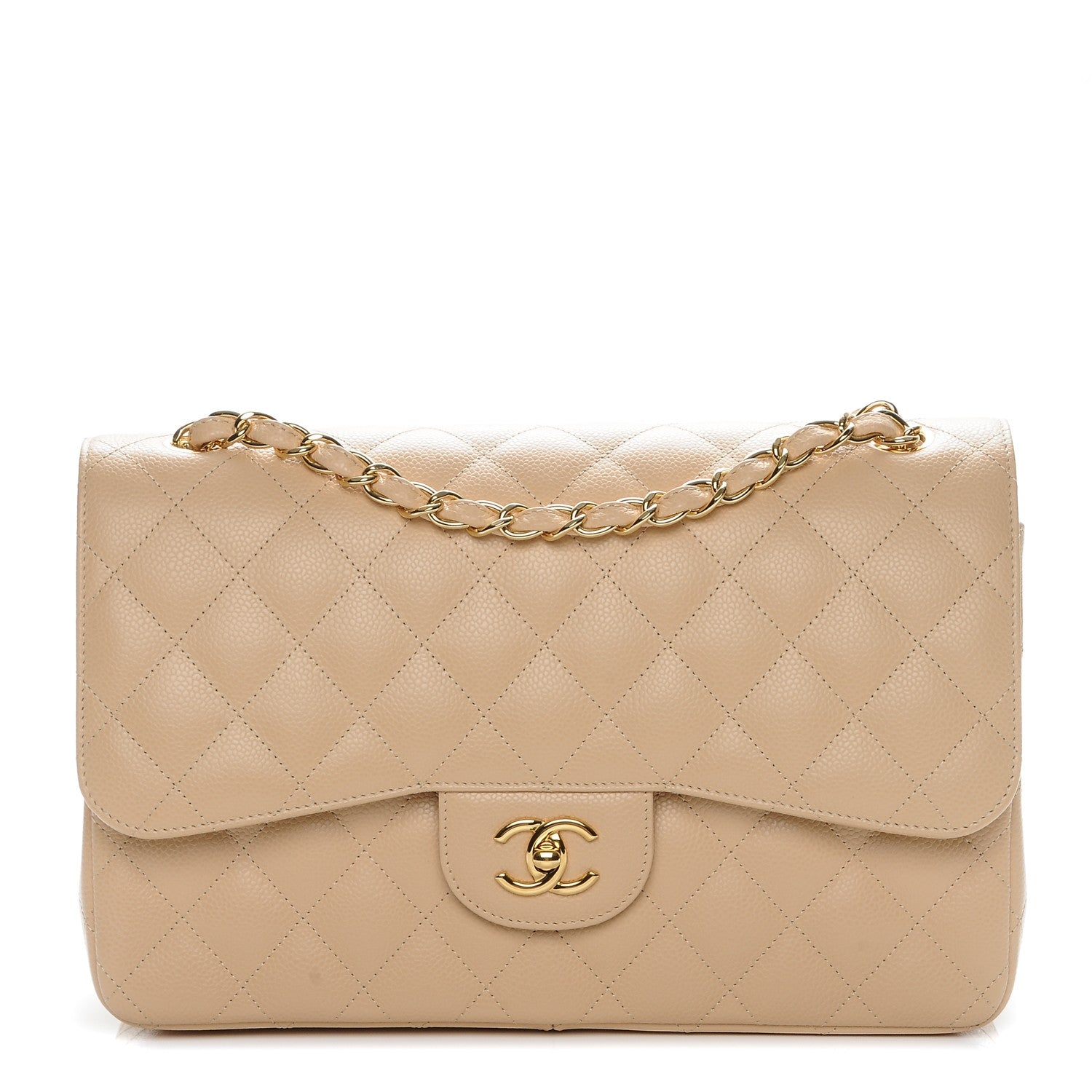 Chanel Caviar Quilted Jumbo Double Flap Beige Clair 1 of 7