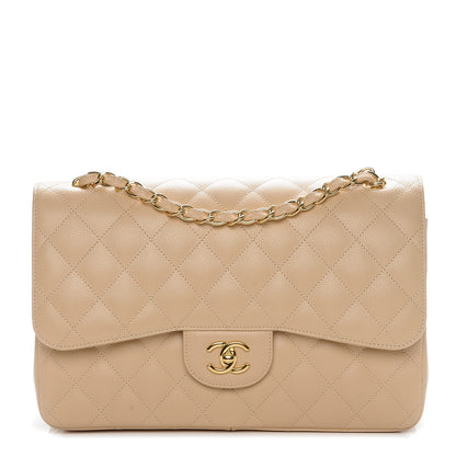 Chanel Caviar Quilted Jumbo Double Flap Beige Clair 1 of 7