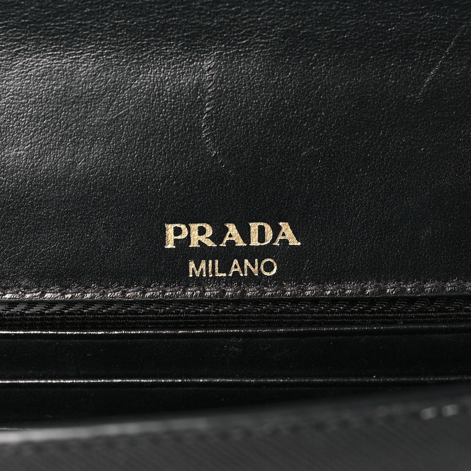 Prada Saffiano Flap Wallet With Strap Black 6 of 9