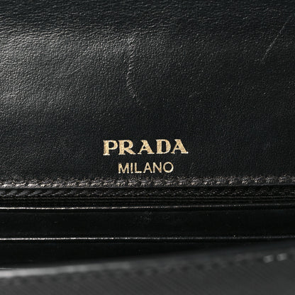 Prada Saffiano Flap Wallet With Strap Black 6 of 9