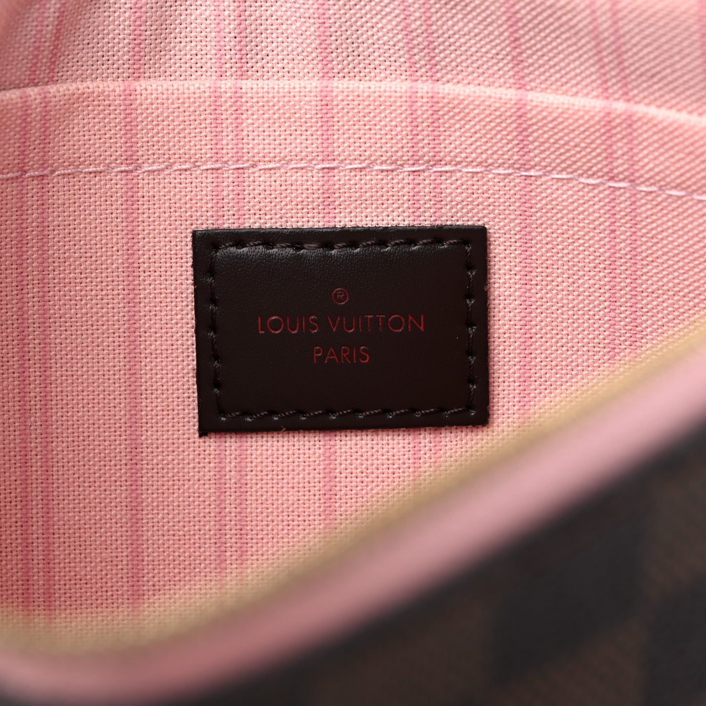 Damier Ebene Neverfull MM GM Pochette Rose Ballerine