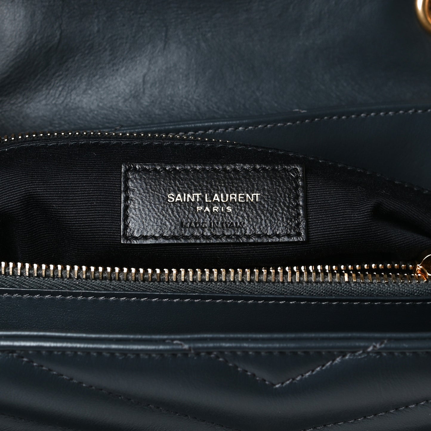 Calfskin Y Quilted Monogram Medium Loulou Chain Satchel Storm