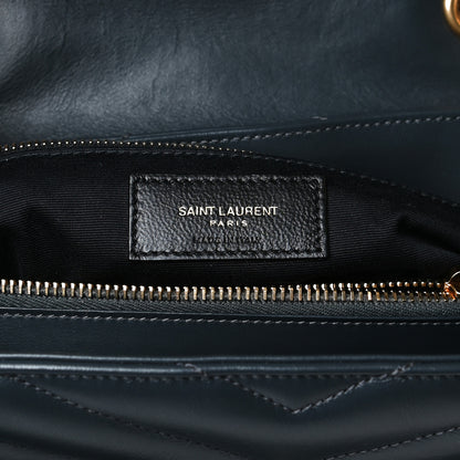 Saint Laurent Calfskin Y Quilted Monogram Medium Loulou Chain Satchel Storm 5 of 10
