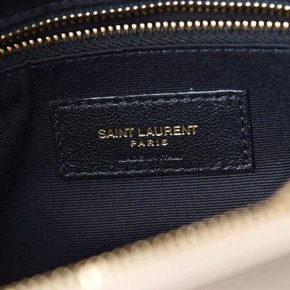 Saint Laurent Calfskin Y Quilted Monogram Medium Loulou Chain Satchel Nude Powder 6 of 15