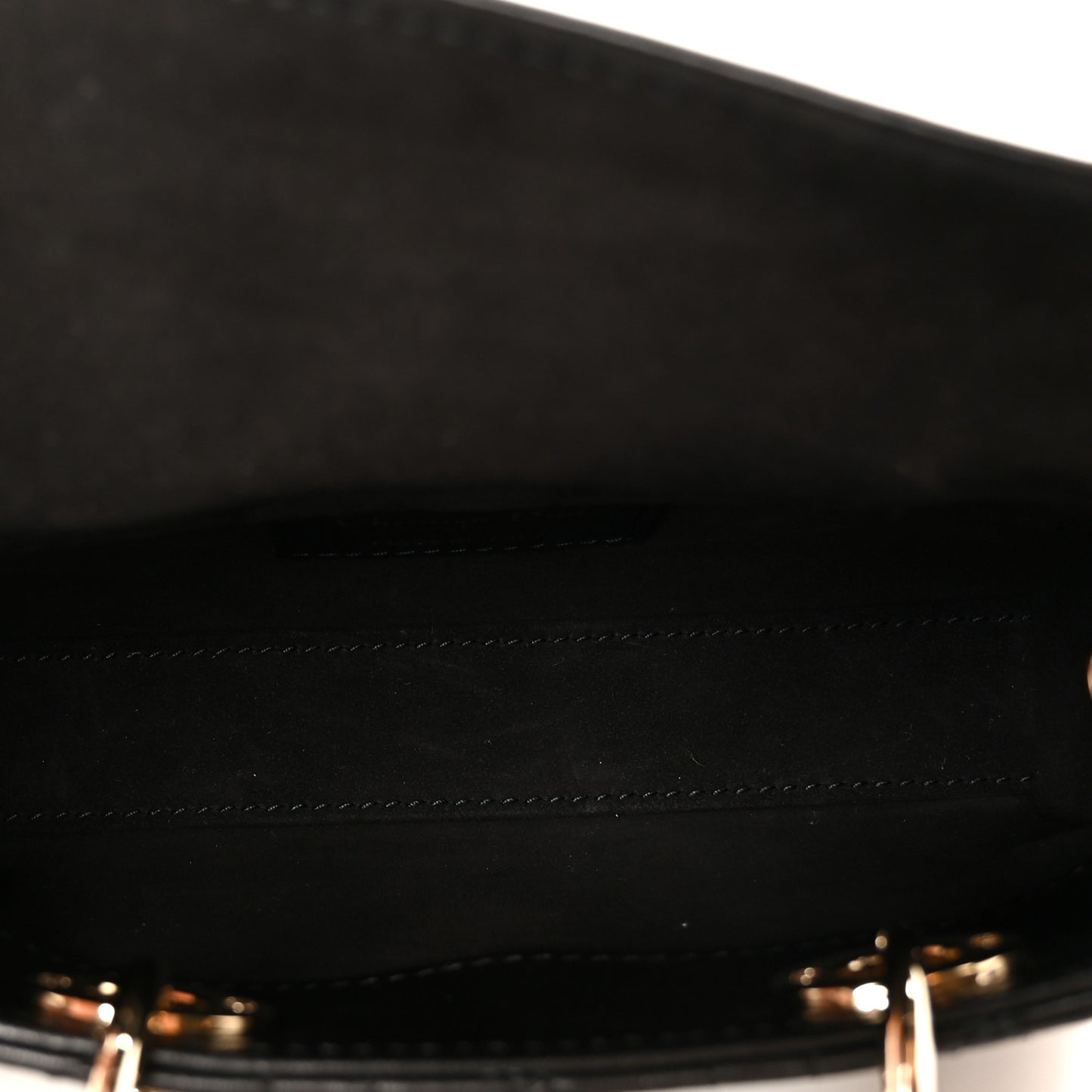 Patent Lambskin Cannage Micro Lady D-Joy Black