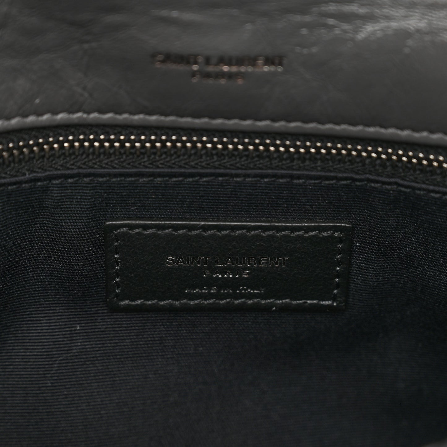 Crinkled Calfskin Matelasse Monogram Large Niki Chain Satchel Fog