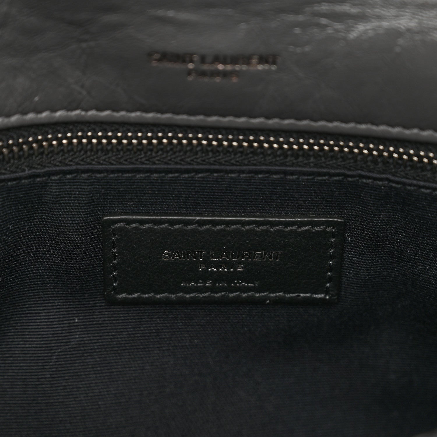 Saint Laurent Crinkled Calfskin Matelasse Monogram Large Niki Chain Satchel Fog 7 of 10