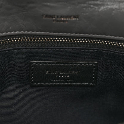 Saint Laurent Crinkled Calfskin Matelasse Monogram Large Niki Chain Satchel Fog 7 of 10