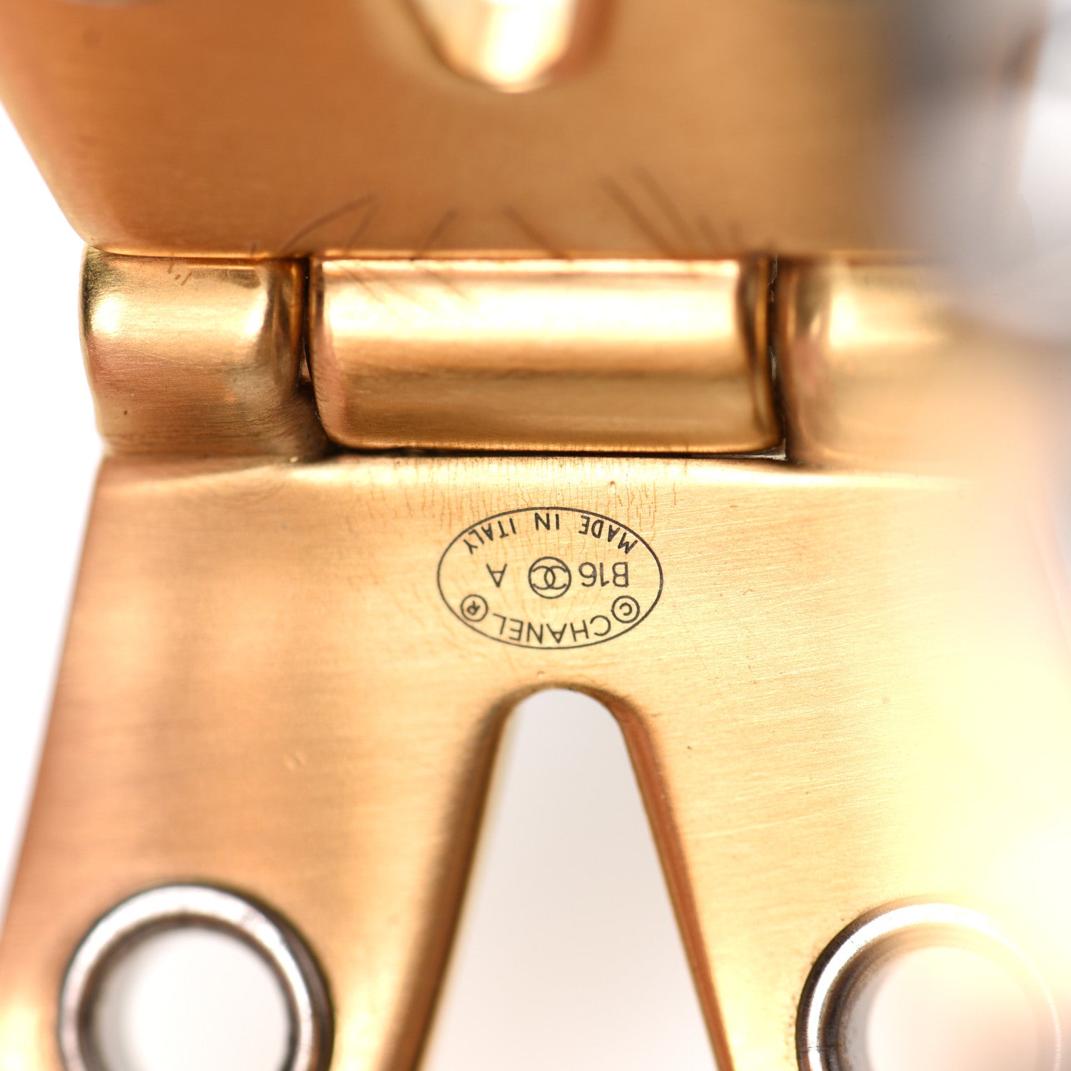 Chanel Metal Rivet Logo Cuff Gold 5 of 5