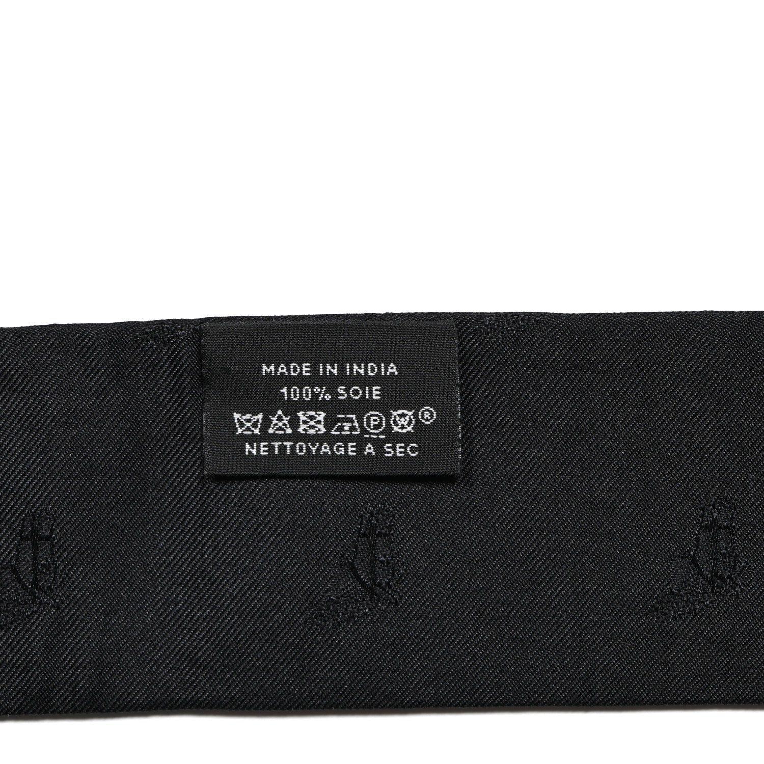 Hermes Silk Embroidered Beaded Tresses H Twilly Black Rouge H Argent 3 of 4