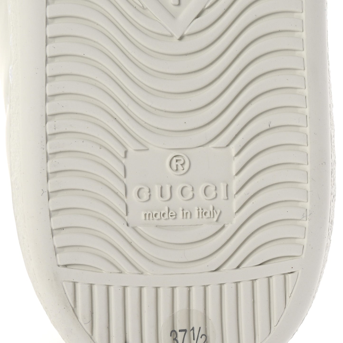 Calfskin Interlocking G Perforated Womens Ace Sneakers 37.5 White Grey Sky