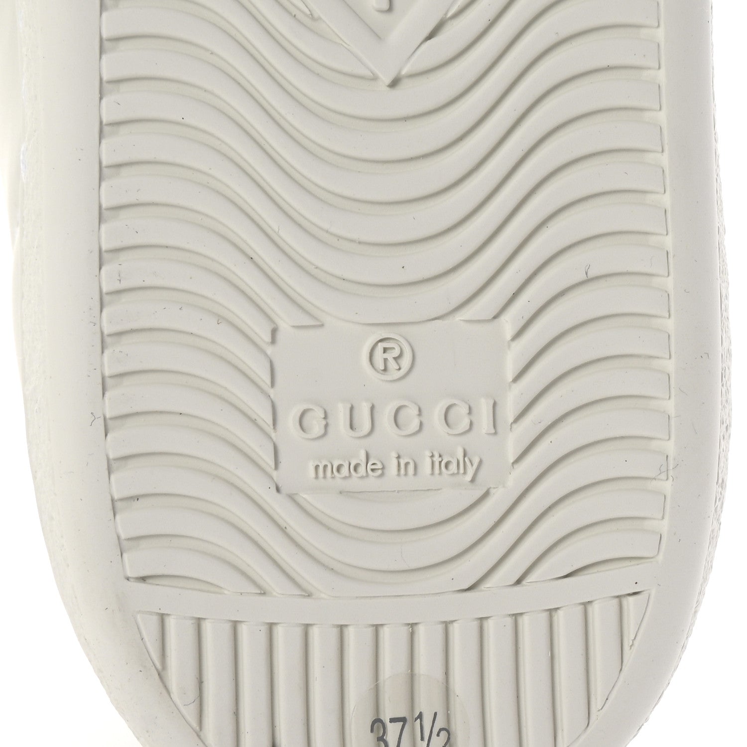 Gucci Calfskin Interlocking G Perforated Womens Ace Sneakers 37.5 White Grey Sky 7 of 10