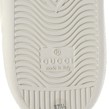 Gucci Calfskin Interlocking G Perforated Womens Ace Sneakers 37.5 White Grey Sky 7 of 10
