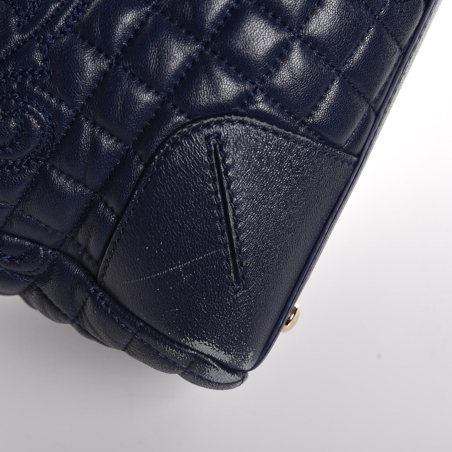 Barocco Quilted Nappa Elettra Vanitas Tote Navy