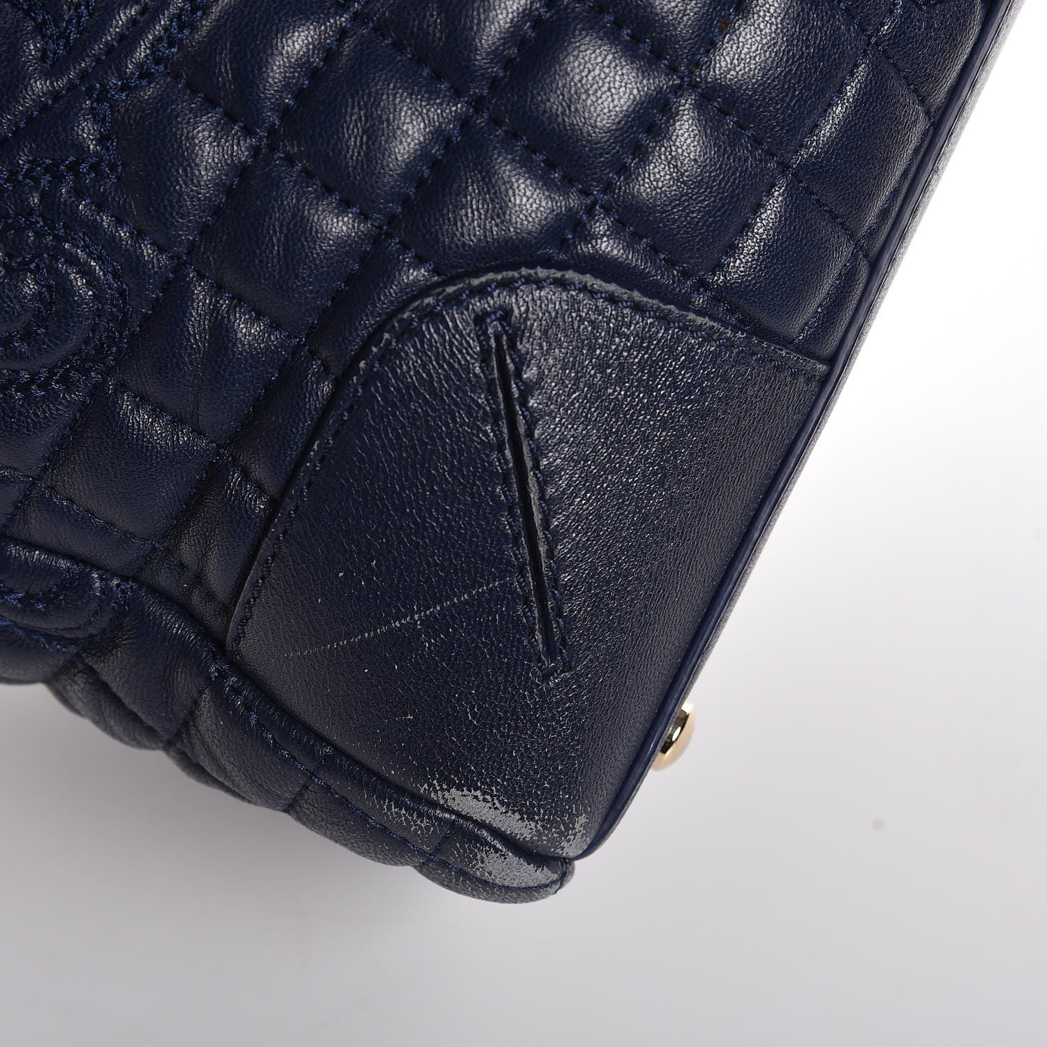 Versace Barocco Quilted Nappa Elettra Vanitas Tote Navy 11 of 18
