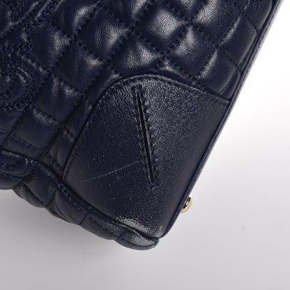 Versace Barocco Quilted Nappa Elettra Vanitas Tote Navy 11 of 18
