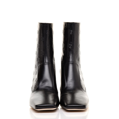 Fendi Vitello Karligraphy Embossed FFreedom Ankle Boots 38.5 Black 2 of 8