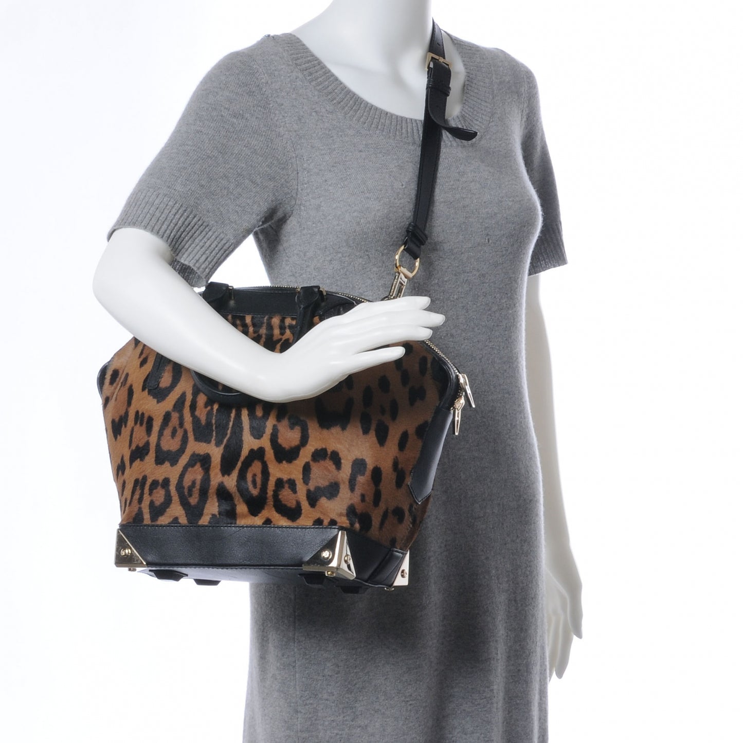 Calf Hair Leopard Print Emilie Bag