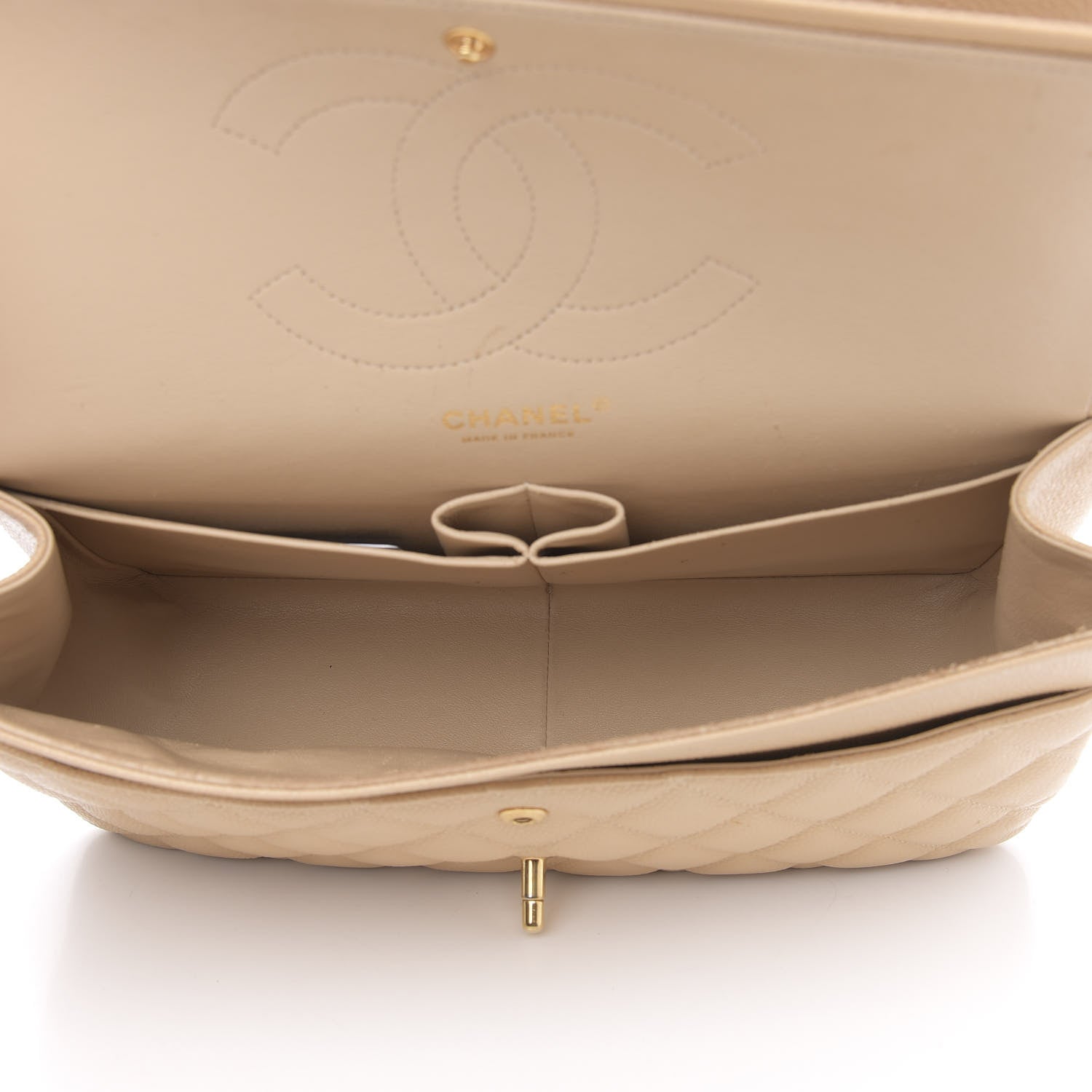 Chanel Caviar Quilted Jumbo Double Flap Light Beige 5 of 16