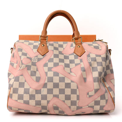Louis Vuitton Damier Azur Tahitienne Speedy Bandouliere 30 Rose Ballerine 10 of 10