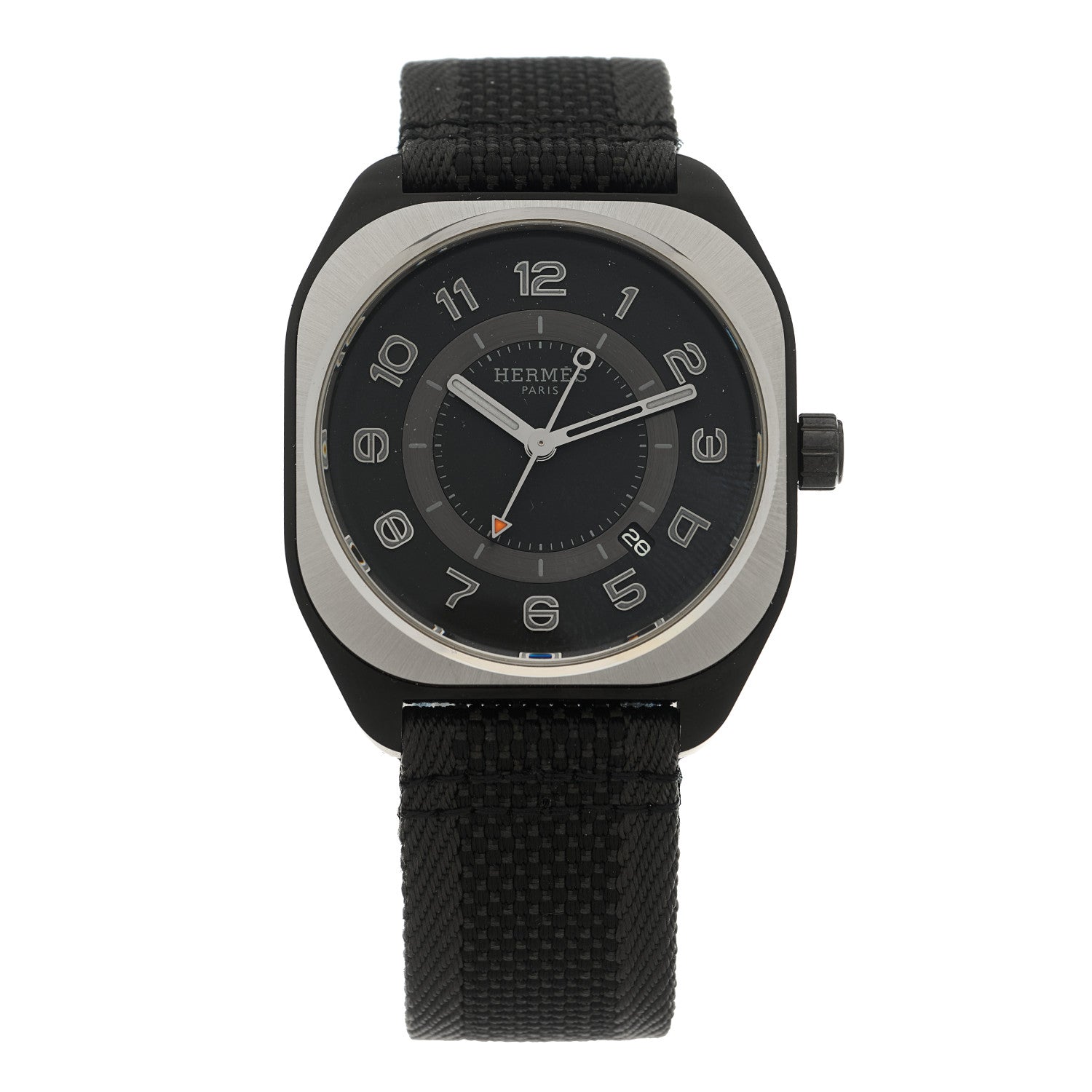 Hermes DLC Coated Titanium Rubber 39mm H08 Automatic Watch Noir