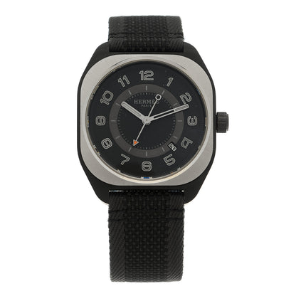 Hermes DLC Coated Titanium Rubber 39mm H08 Automatic Watch Noir 1 of 4