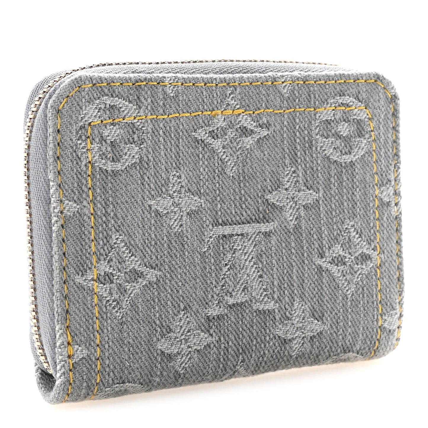 Denim Monogram Zippy Coin Purse Washed Gray