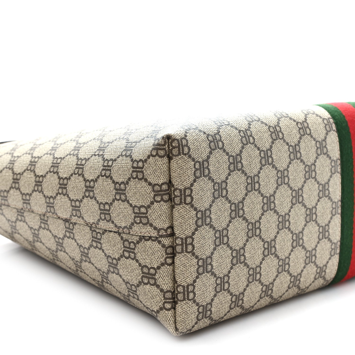 Gucci X BALENCIAGA BB Supreme Monogram Web Medium Ophidia Shopping Tote Beige New Acero 8 of 9