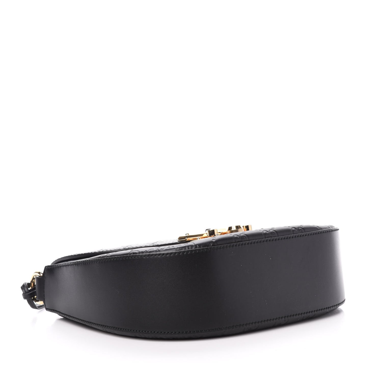 Guccissima Medium Padlock Messenger Shoulder Bag Black