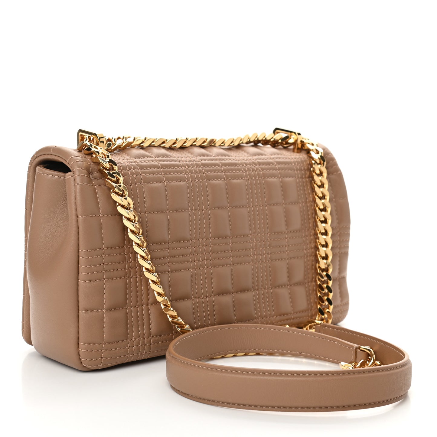 Lambskin Quilted Small Lola Bag Camel