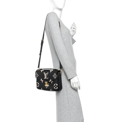 Louis Vuitton Empreinte Monogram Giant Pochette Metis Black Beige 2 of 14