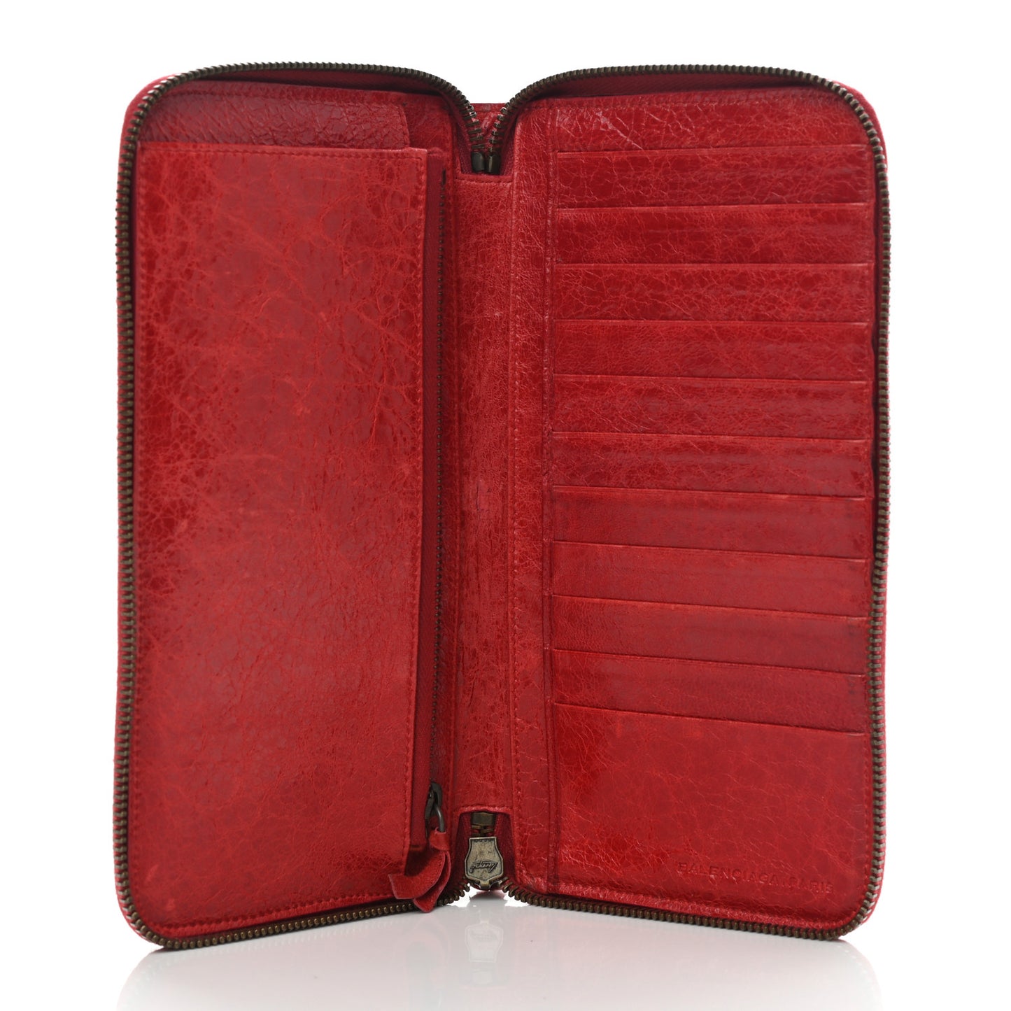 Agneau Classic Hardware Compagnon Wallet Rouge Coquelicot