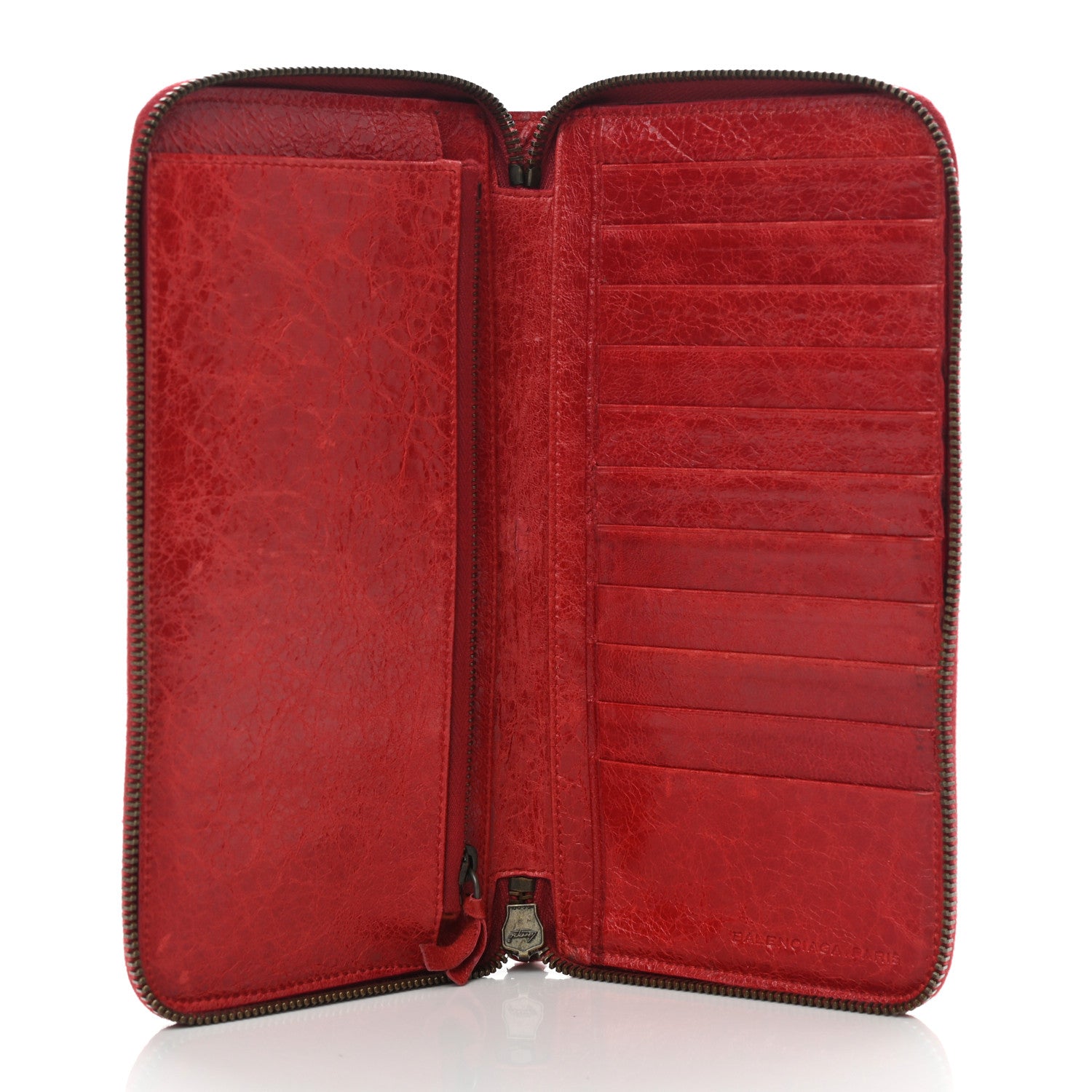 Balenciaga Agneau Classic Hardware Compagnon Wallet Rouge Coquelicot 6 of 8