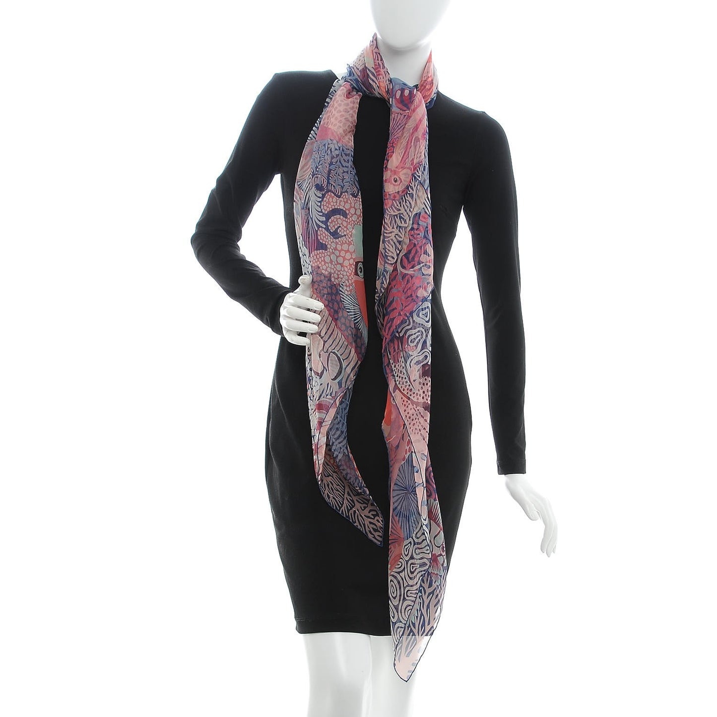 Silk Mousseline Under The Waves Shawl 140