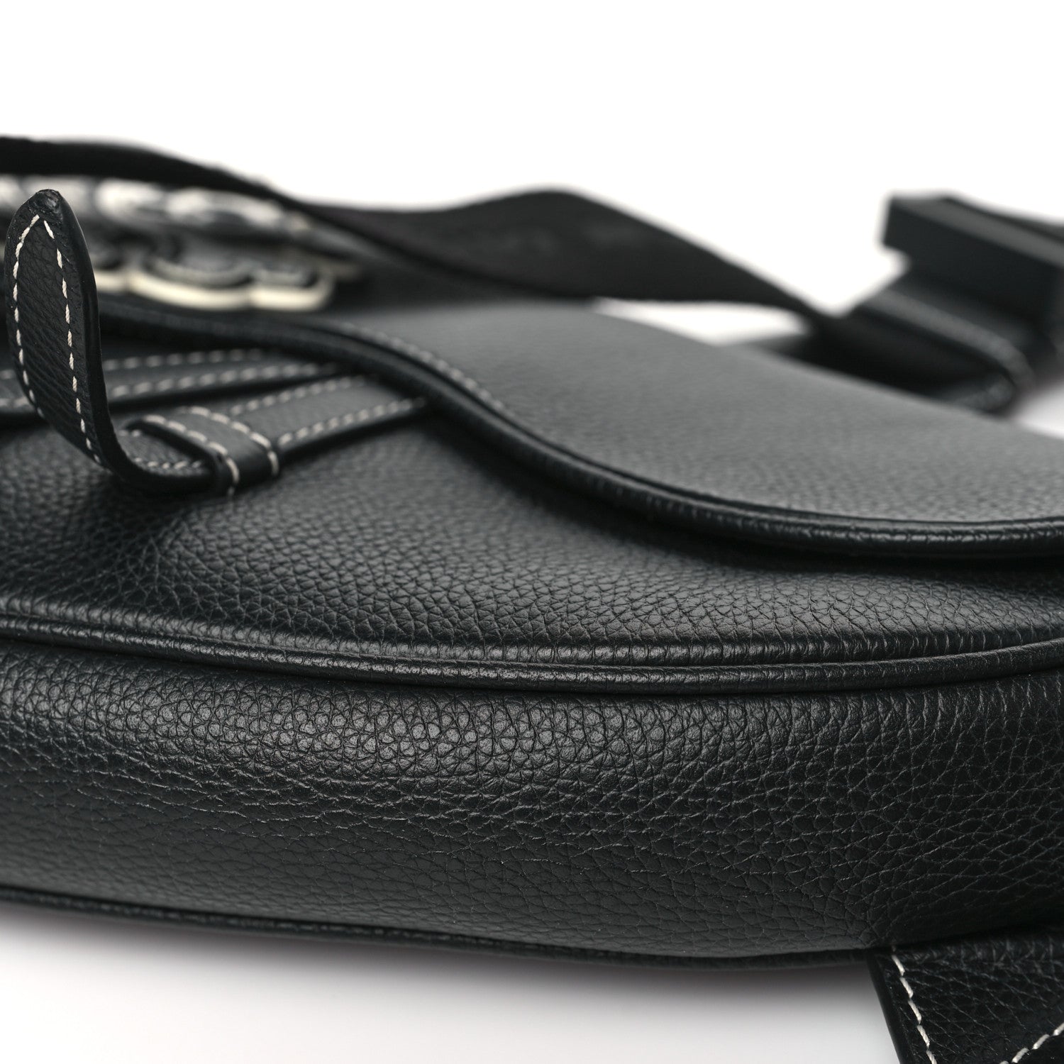 Christian Dior X SHAWN STUSSY Grained Calfskin Bee Saddle Bag Black 10 of 10