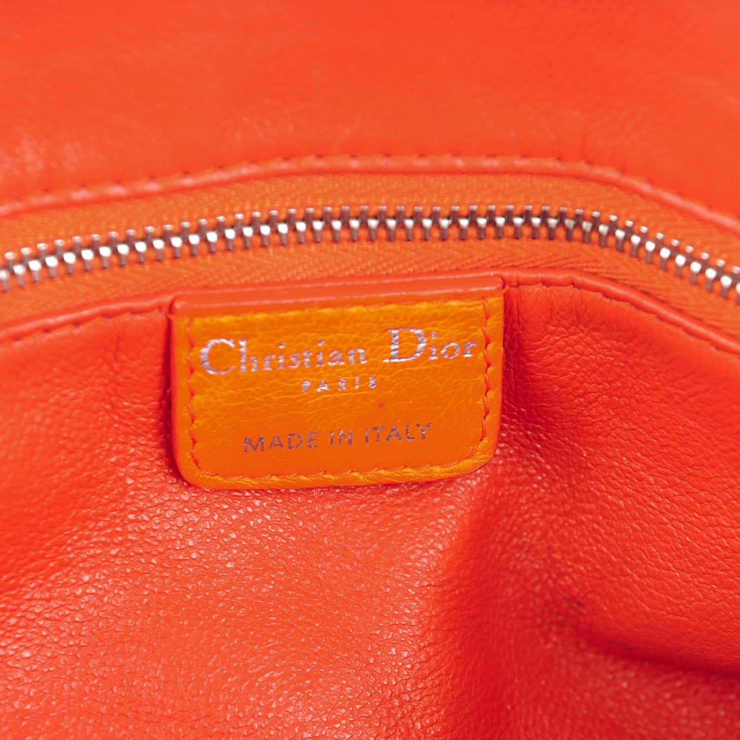 Christian Dior Lambskin Woven North South Avenue Tote Orange 6 of 10