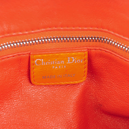 Christian Dior Lambskin Woven North South Avenue Tote Orange 6 of 10