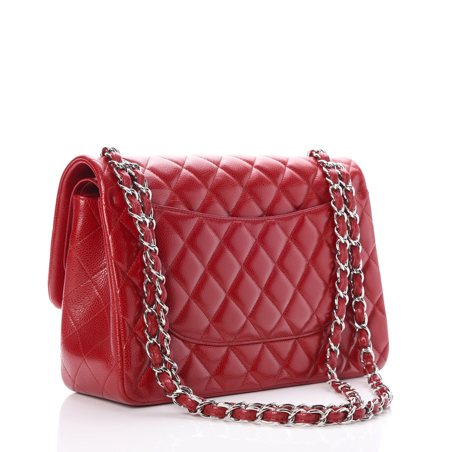 Chanel Caviar Quilted Jumbo Double Flap Red 4 of 10
