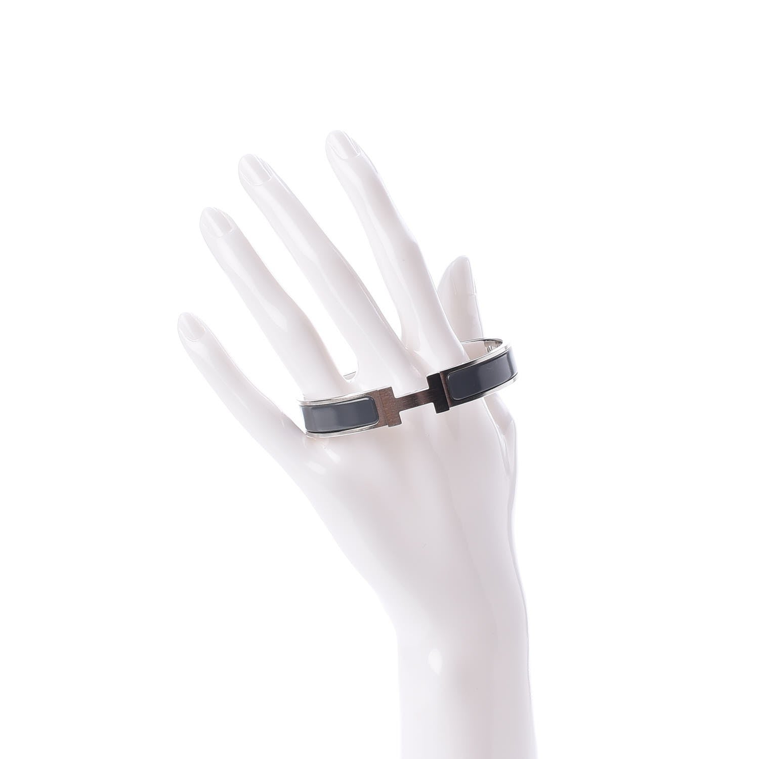 Hermes Matte Enamel Narrow Clic Clac HH Bracelet GM Slate 2 of 5