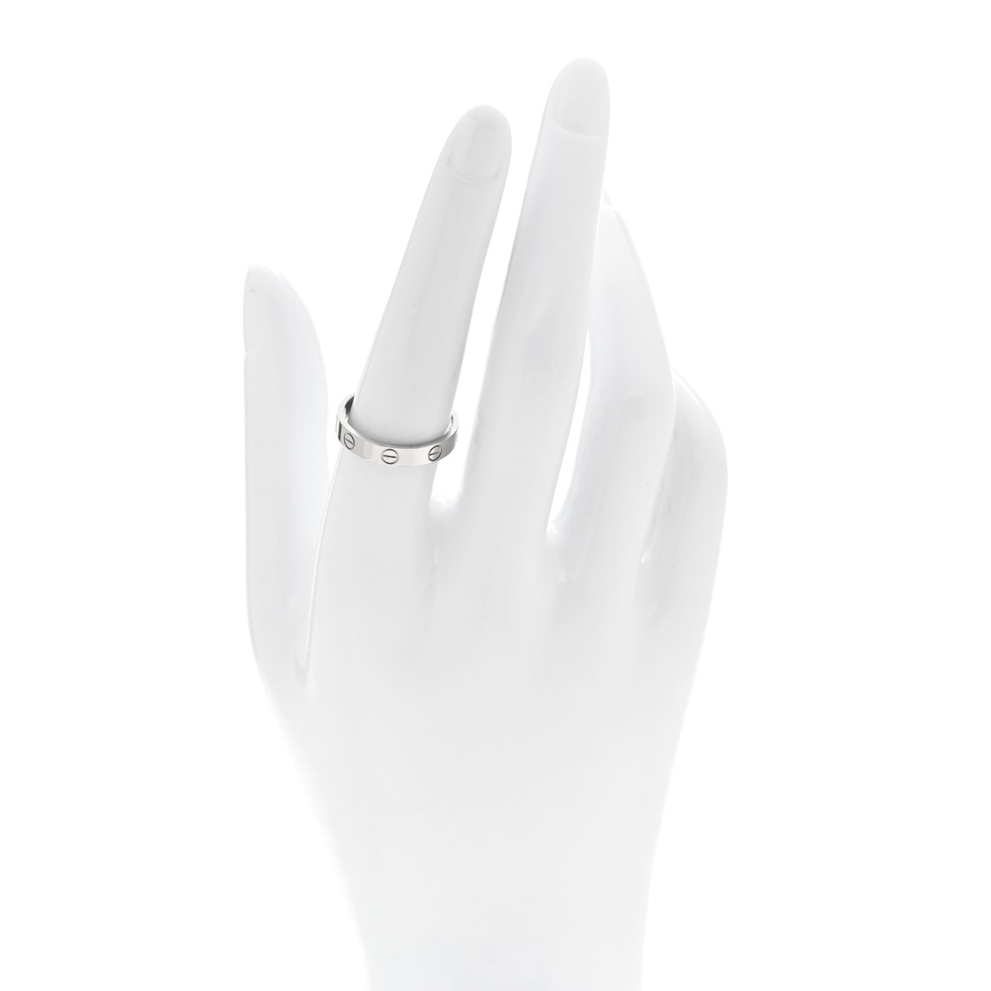18K White Gold 3.5mm LOVE Wedding Band Ring 55 7.25